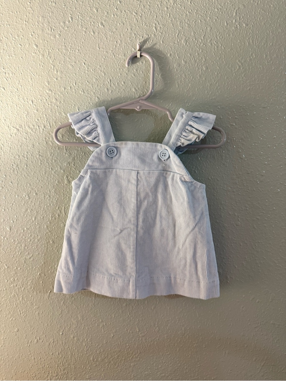 The Beaufort Bonnet Company Light Blue Ruffle Strap Pinafore